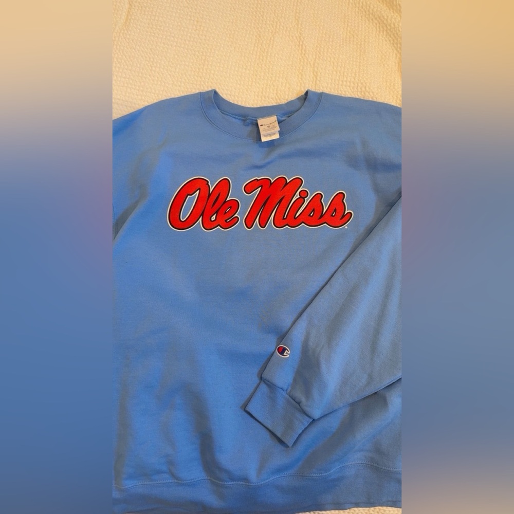 Champion Light Blue Ole Miss Crewneck